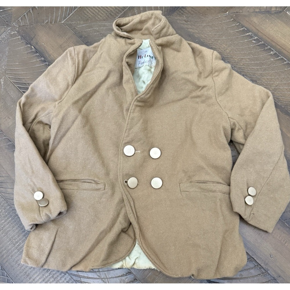 Vintage Boys Sport Jacket Coat 1970s Hi-Line Products‎ Lining Wool Blend VTG 3T